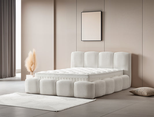 Elenor Bed - Off White Bucle