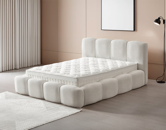 Elenor Bed - Off White Bucle